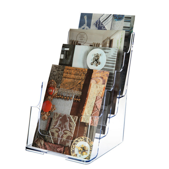 FixtureDisplays 4 Tier Leaflet Holder Bifold 6" Literature Holder